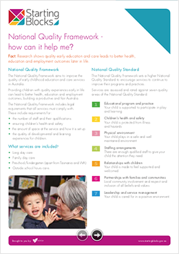 Fact Sheet Starting Blocks How can the NQF help me