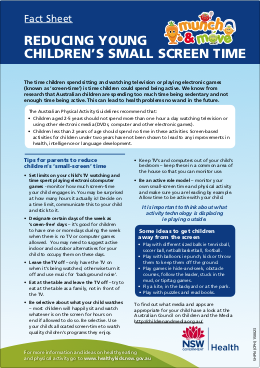 Fact Sheet Reducing young childrens small screen time