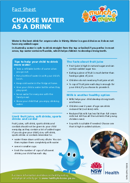 Fact Sheet Choose water as a drink